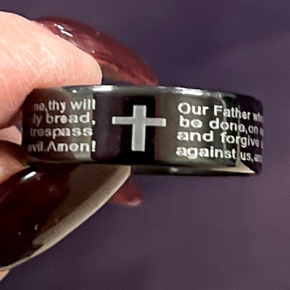 Stainless Steel LORDS PRAYER ring